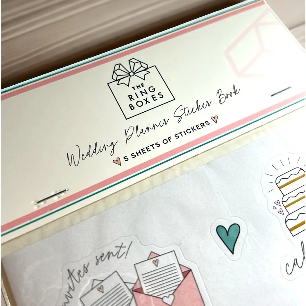 NWT The Ring Boxes Wedding Planner Sticker Book - 5 Sheets